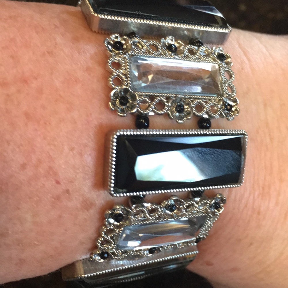 Romantic Rectangle Rhinestone Bracelet - image 4